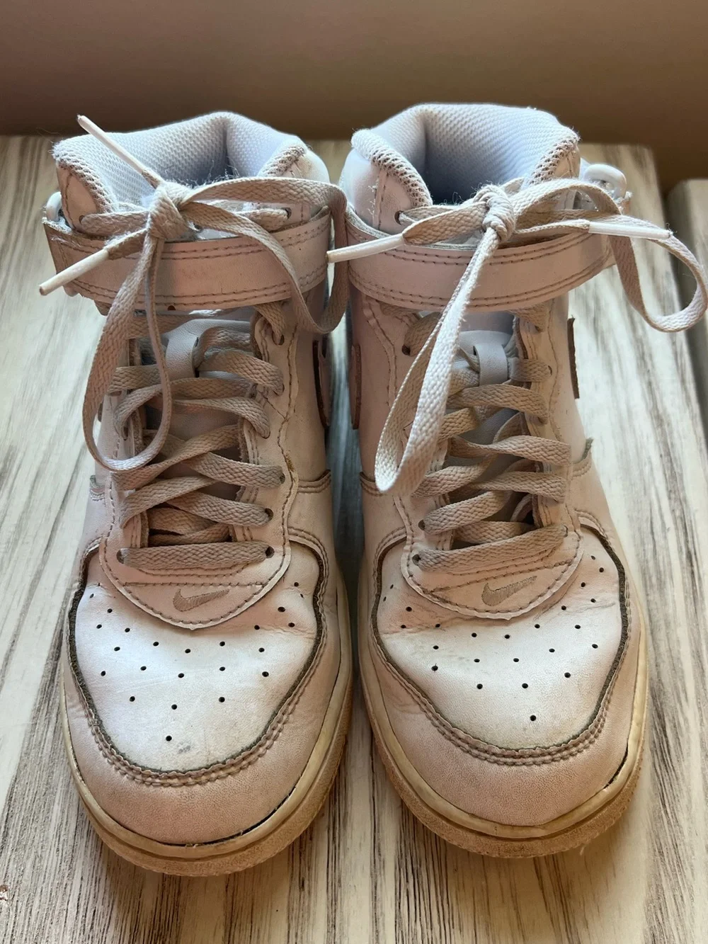 Nike Force 1 Mid White Gum Sneakers Youth 3Y Kids DH2934-111